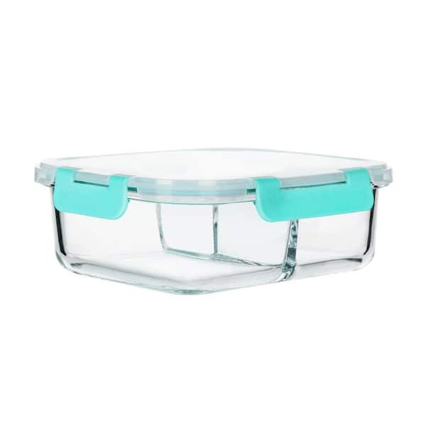 Green Borosilicate Glass Food Storage Portion Cup Lid Containers Meal Prep Type for 36 oz. Cups 5-Pack Airtight Lids