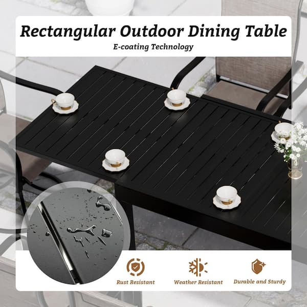 9-Piece Aluminum Outdoor Dining Set with Extendable Table