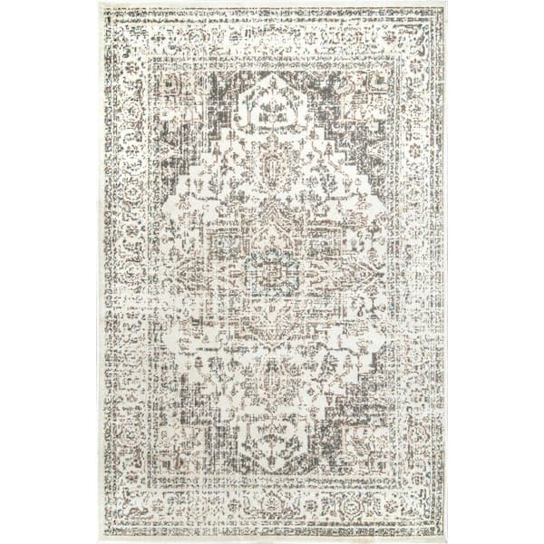 nuLOOM Vintage Tanith Cream Doormat 3 ft. x 5 ft. Area Rug