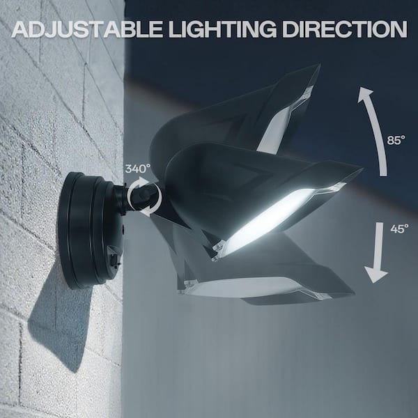 Cedar Hill 72W 8000 Lumen 120 Light Beam Angle Black Dusk to Dawn
