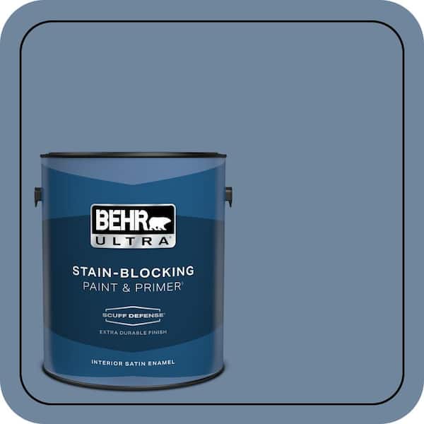 BEHR ULTRA 1 gal. #S520-5 Thundercloud Extra Durable Satin Enamel Interior Paint & Primer