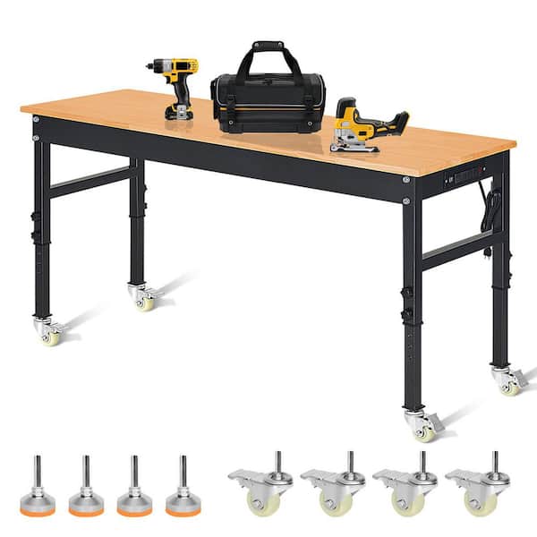 AirWire 70 in. W x 21 in. D Heavy-Duty Work Bench Adjustable Work