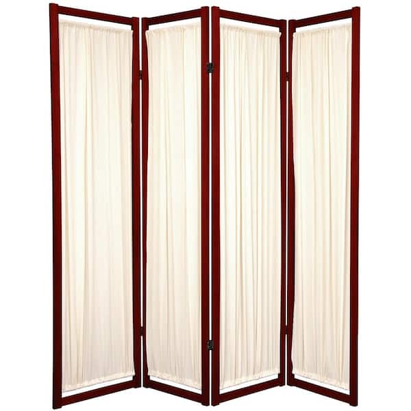 Oriental Furniture 6 ft. Rosewood 4-Panel Room Divider