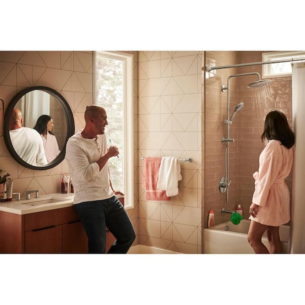Spectra Versa 4-Spray Round 24 in. Wall Bar Shower Kit with Hand Shower 1.8 GPM in Brushed Nickel Spectra Versa 4-Spray Round 24 in. Wall Bar Shower Kit with Hand Shower 1.8 GPM in Brushed Nickel
