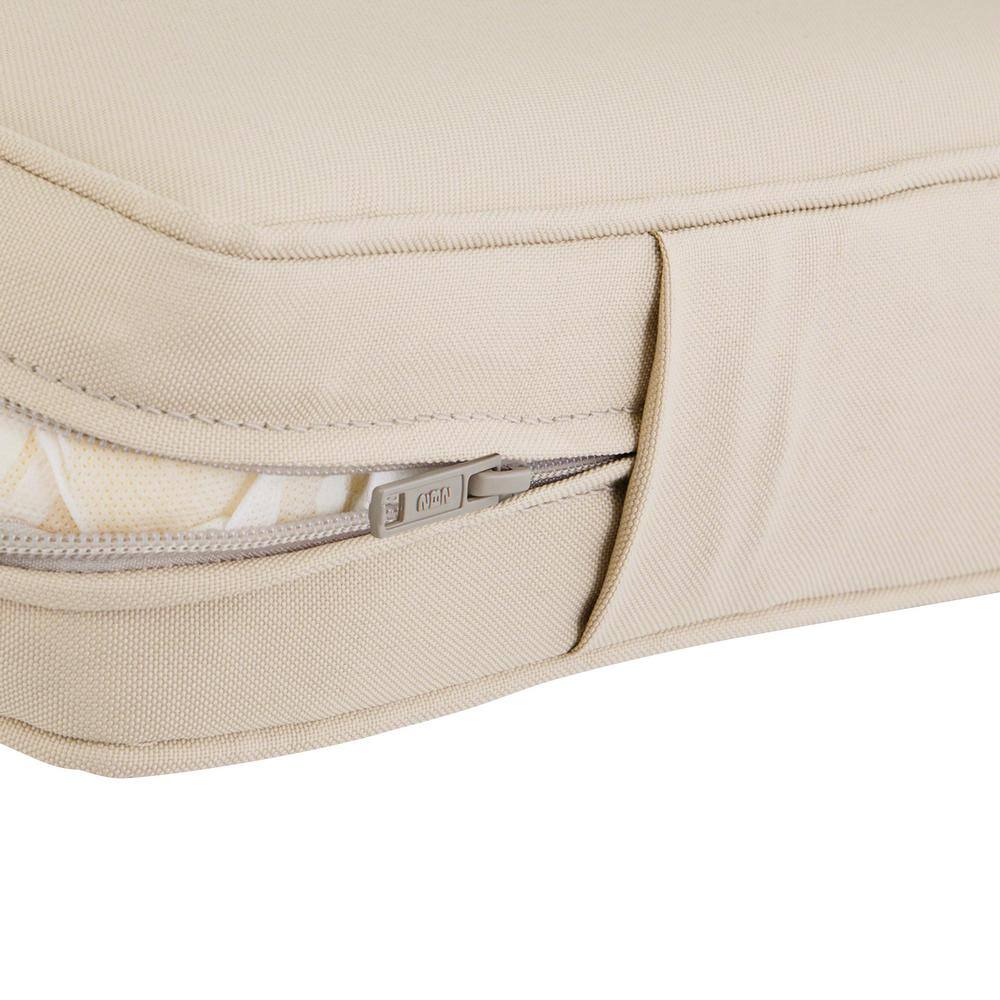 Antique Beige Water-Repellent Outdoor Chaise Lounge Cushion, 72 x 21