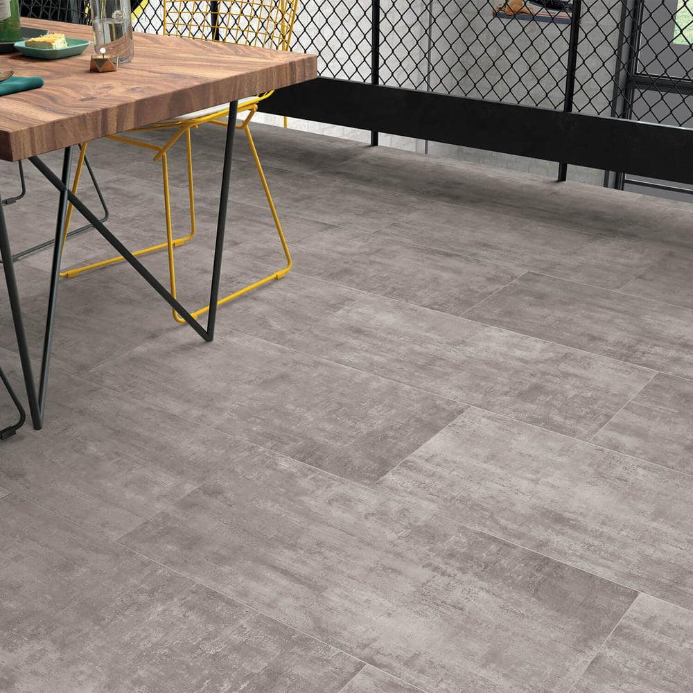 Large Format Gray Matte Porcelain Indoor/Outdoor Tile