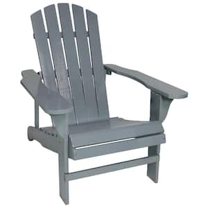 Coastal Bliss Gray Wooden Adirondack Chair