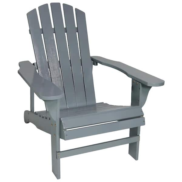 Sunnydaze Coastal Bliss Gray Wooden Adirondack Chair