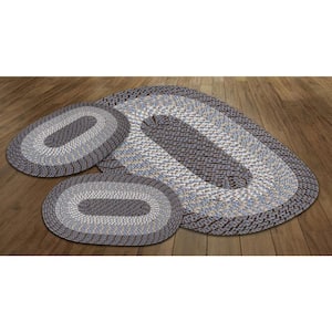 Better Trends Alpine 5' x 8' Braided Rug - Hunter Stripe