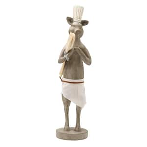 25 in. Resin Chef Pig Tabletop Decor, Multi Colored