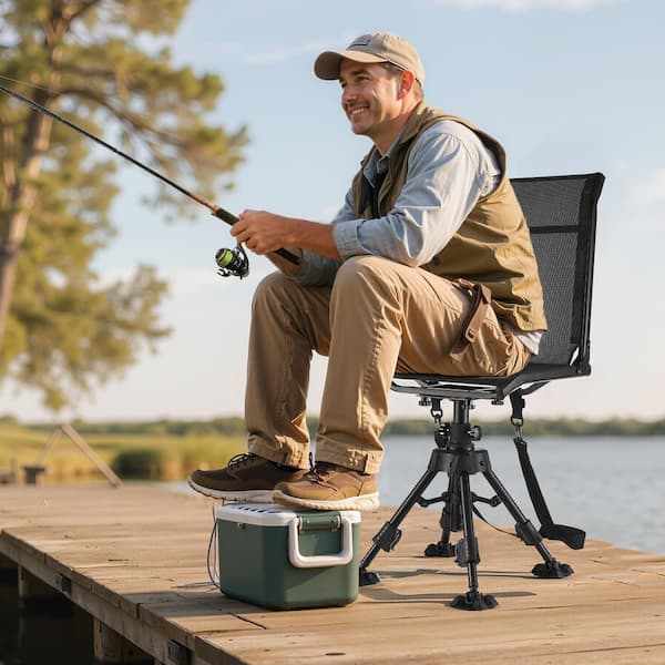 SKYSHALO 360° Silent Swivel Portable Blind Hunting Chair with