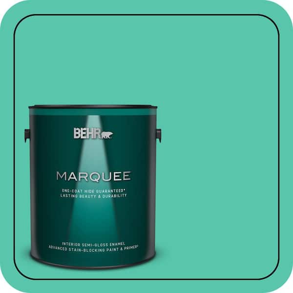 BEHR MARQUEE 1 gal. #480B-4 Shoreline Green Semi-Gloss Enamel Interior Paint & Primer