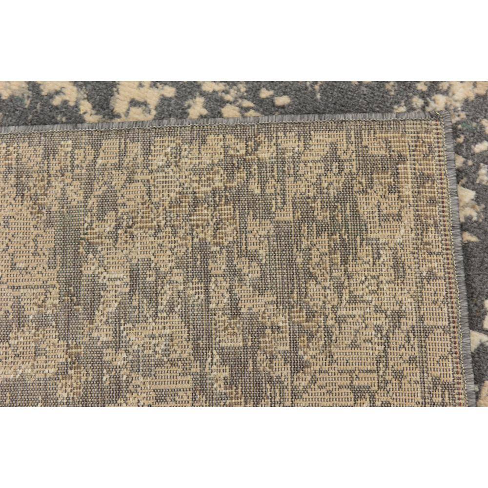 Gray and Beige Abstract 4' x 6' Stain-Resistant Synthetic Rug
