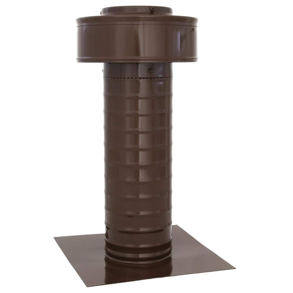 Keepa Vent 4 in. Dia 12 sq. in. NFA Aluminum Finish Static Roof Vent for Flat Roofs with 11 in. High Collar in Brown price history on PriceWatchPro