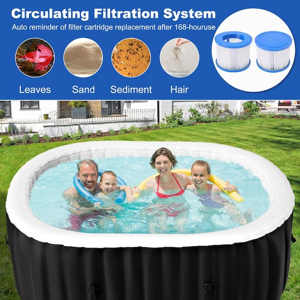 BOZTIY Hot Tub 73 in. x 47 in. x 25 in. Portable Blow Up Hot Tub
