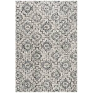 Abstract Ivory/Dark Gray 6 ft. x 9 ft. Geometric Area Rug