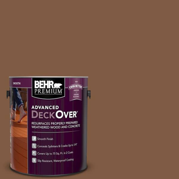 BEHR Premium Advanced DeckOver 1 gal. #SC-110 Chestnut Smooth Solid Color Exterior Wood and Concrete Coating