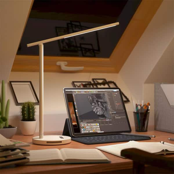 Etokfoks 21 in. Black Aluminum Integrated LED Branch Shaped Table Lamp for  Living Spaces with Stepless Dimming and Remote Control MLPH005LT088 - The  Home Depot