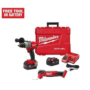 M18 Fuel 18-Volt Lithium-Ion Brushless Cordless 1/2 in. Hammer Drill Driver Kit W/M18 FUEL Multi-Tool