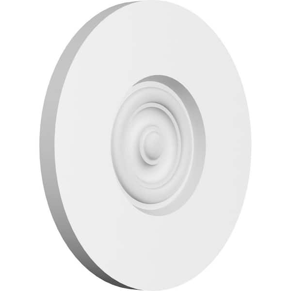 Ekena Millwork 7 in. W x 7 in. H x-1/2 in. P Standard Grayson Bullseye Rosette with Square Edge (4-Pack)