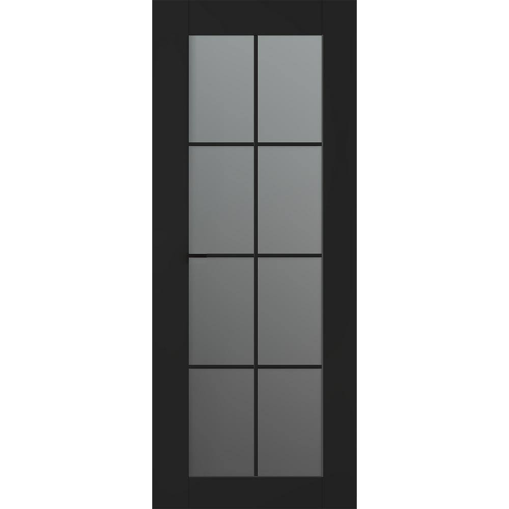 Belldinni Vona 18 in. x 80 in. 8-Lite No Bore Solid Core Frosted Glass ...