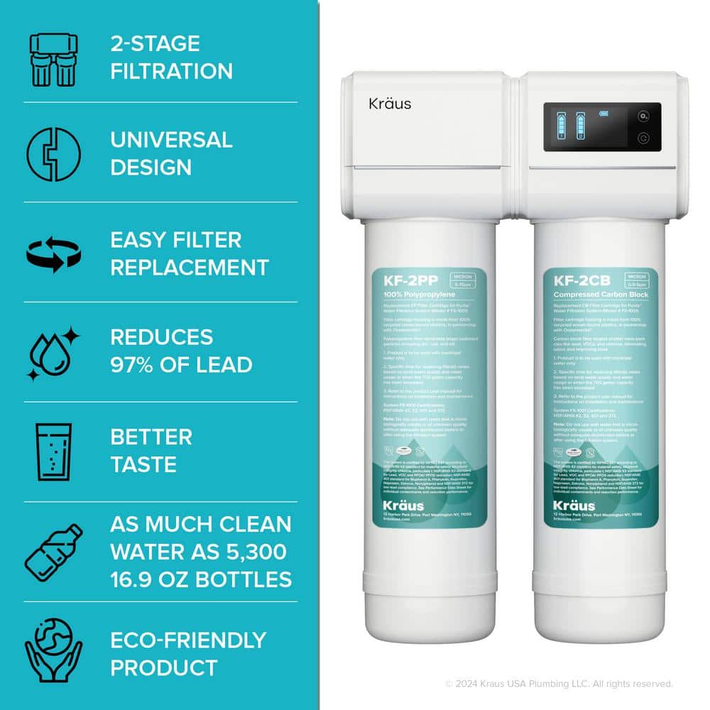 Stainless Steel Under-Sink Filtration System with Single Handle Faucet