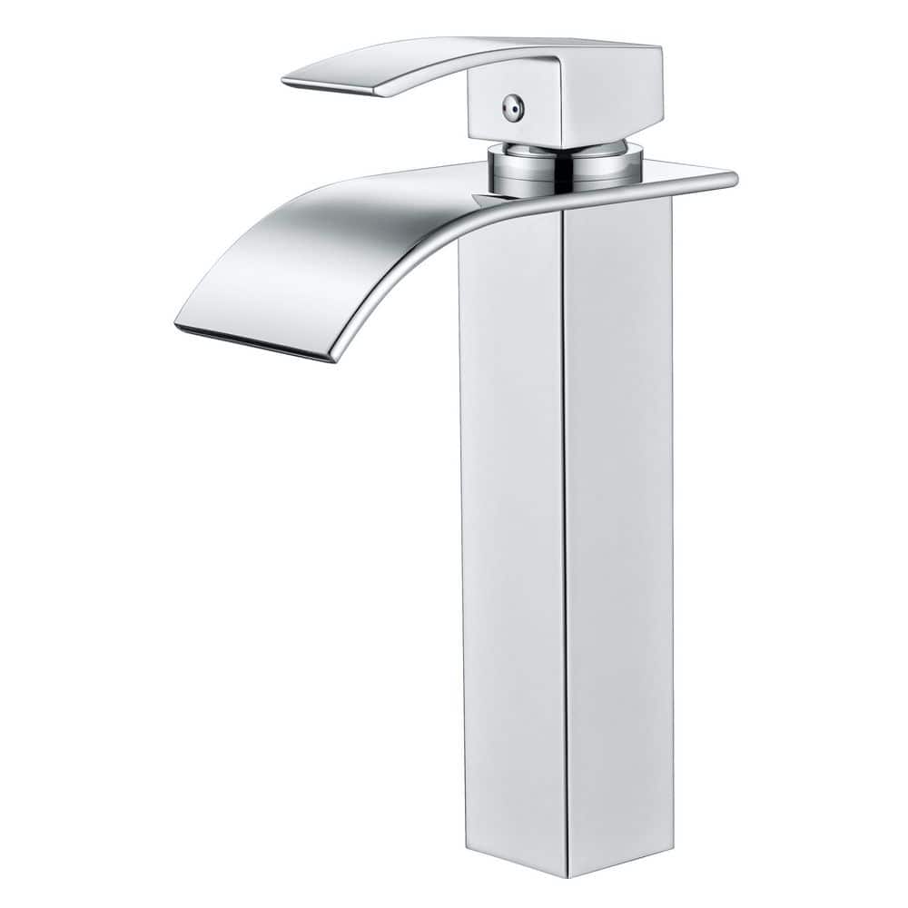 Vessel Single Handle Single Hole Bathroom Faucet with Waterfall in Chrome price history on PriceWatchPro