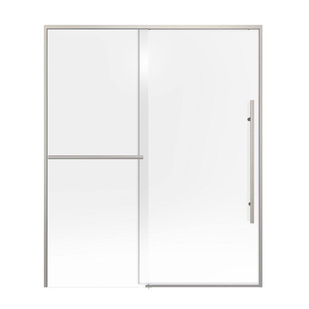 Dawn 56-60 in. W x 72 in. H Semi-Frameless Sliding Shower Door in Brushed Nickel with Clear Glass price history on PriceWatchPro