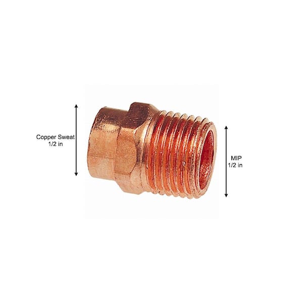 1" C x 1-1/4" Male NPT Threaded Copper Adapters 10 