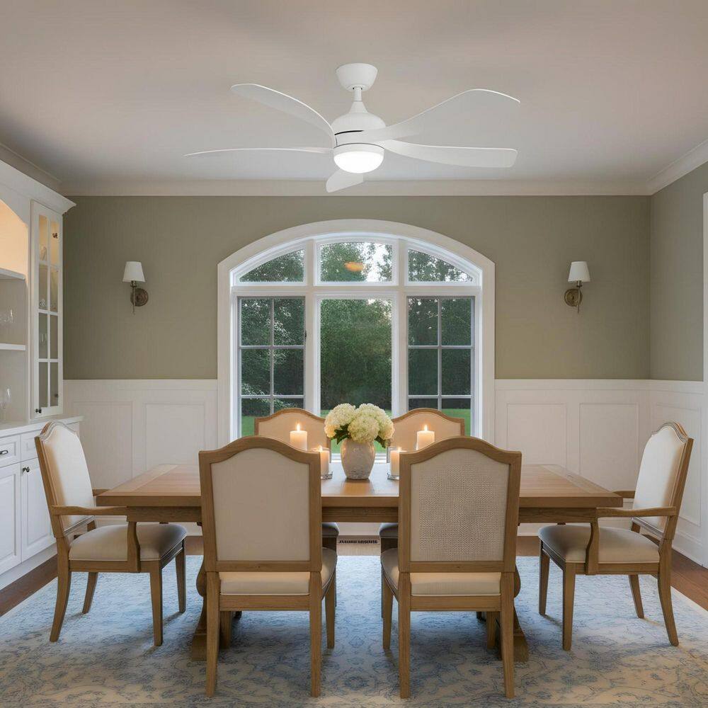 Light Pro 52 in. Indoor White Modern Ceiling Fan with 5 ABS Blades, Remote Control, Reversible DC Motor for Bedroom price history on PriceWatchPro