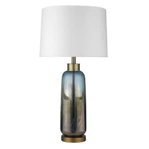 Trend Home 31 in. Blue Glass Table Lamp