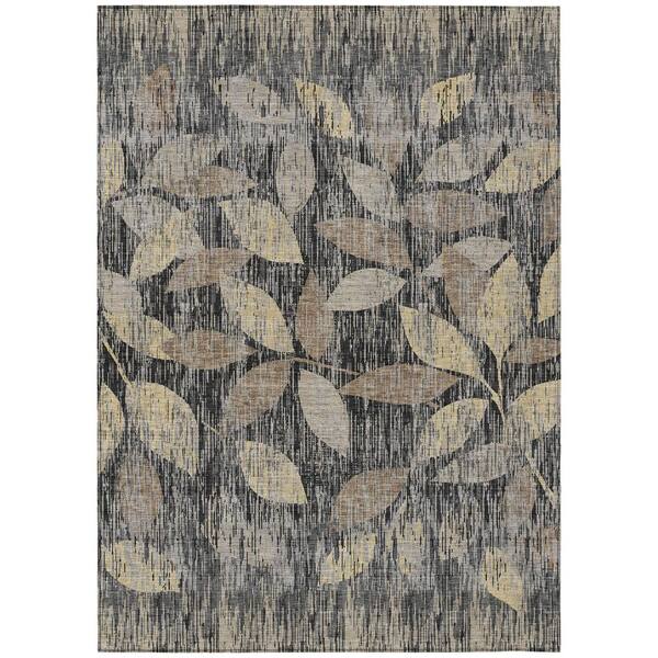 Chantille Machine Washable Indoor/Outdoor Abstract ACN3162 Black 8 ft. x 10 ft. Area Rug