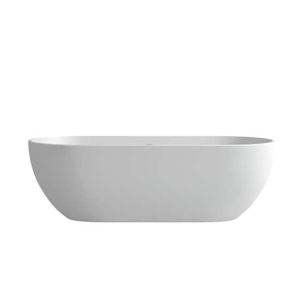 Unbranded 69 in. x 30 in. Soaking Bathtub with Center Drain in White
