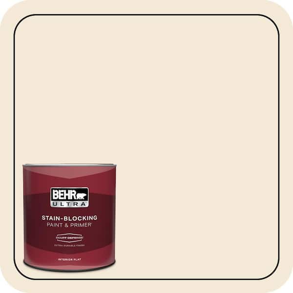 BEHR ULTRA 1 qt. #OR-W09 Cottage White Extra Durable Flat Interior Paint & Primer