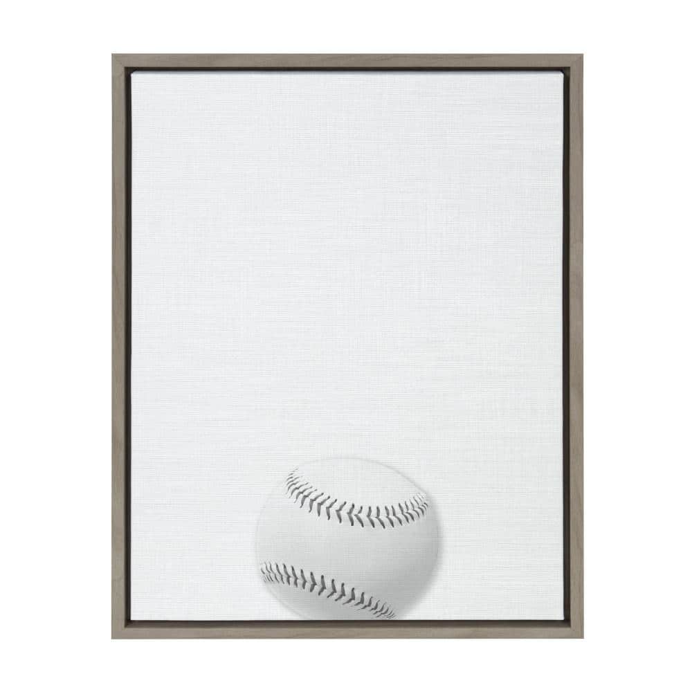 Sylvie Baseball Portrait Framed Canvas Sports Wall Art 24 in. x 18 in.
