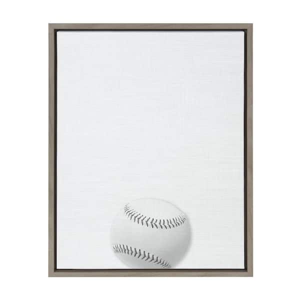 DesignOvation Sylvie "Baseball Portrait" Framed Canvas Sports Wall Art 24 in. x 18 in.