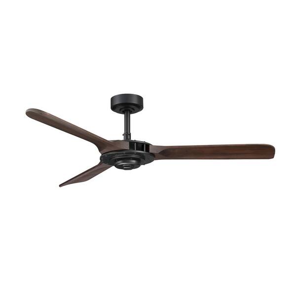 Aerofanture 52 In Modern Industrial Indoor Matte Black Ceiling Fan With Remote Control At52 01 02b Md The Home Depot - How To Control Ceiling Fan Without Remote