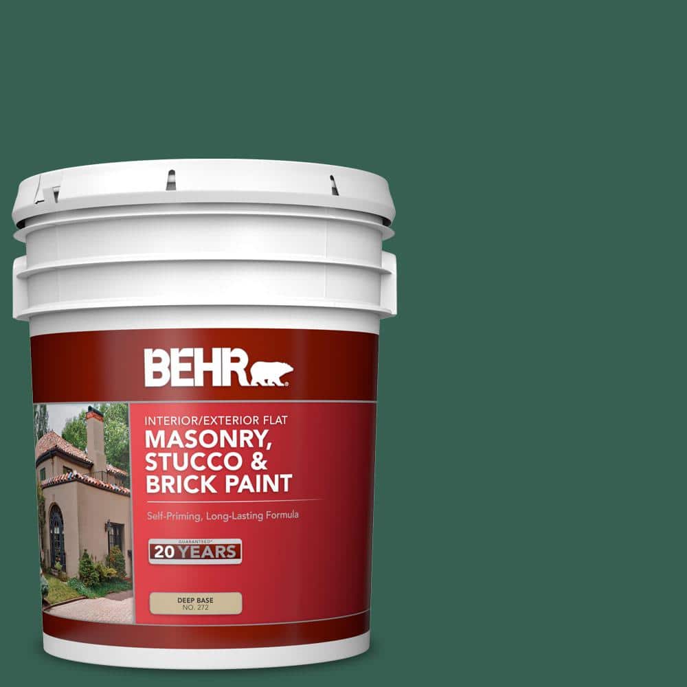 5 gal. #M430-7 Green Agate Flat Interior/Exterior Masonry, Stucco and Brick