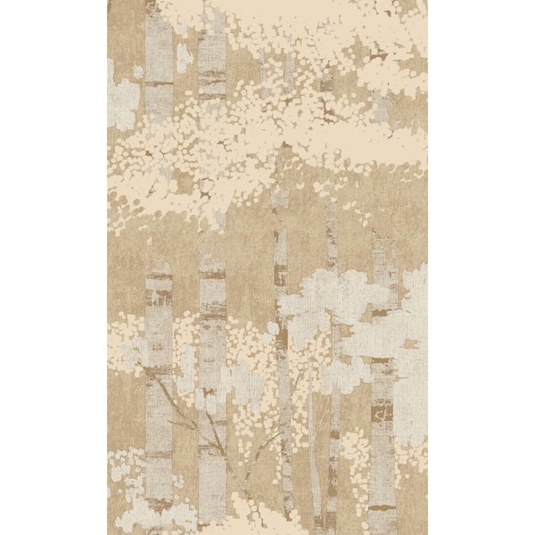 Walls Republic Beige Forest Look Metallic Tropical Printed Non-Woven Paper Non Pasted Textured Wallpaper 57 sq. ft.