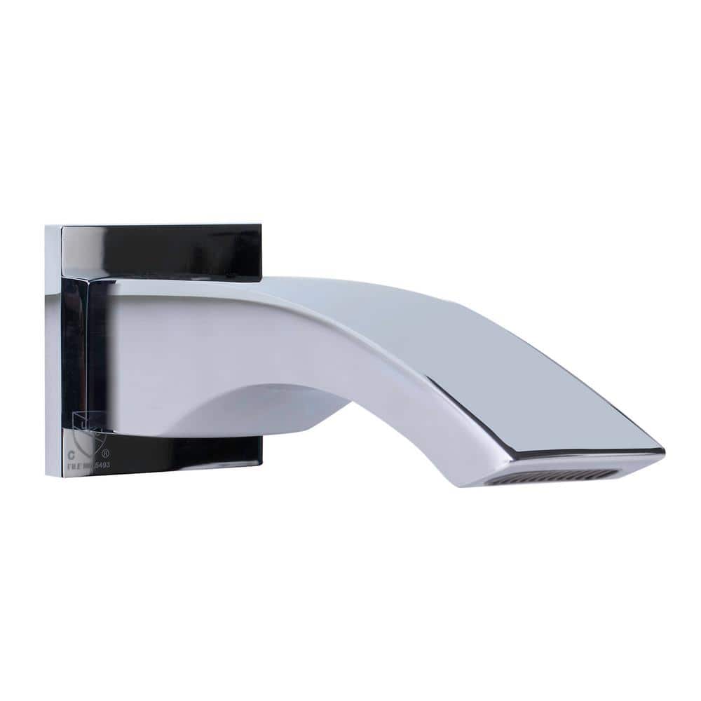 Polished Chrome Wall Mounted Curved Tub Spout