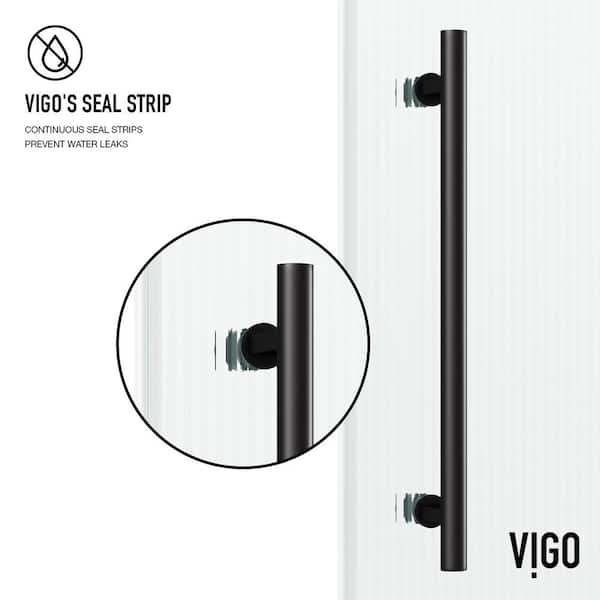 Elan 56 to 60 in. W x 74 in. H Sliding Frameless Shower Door in Matte Black with 3/8 in. (10mm) Fluted Glass