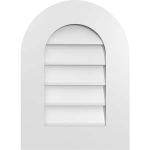 16" x 22" Round Top Surface Mount PVC Gable Vent: Non-Functional with Standard Frame
