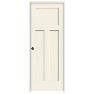 36 in. x 80 in. Craftsman Vanilla Painted Right-Hand Smooth Molded Composite Single Prehung Interior Door