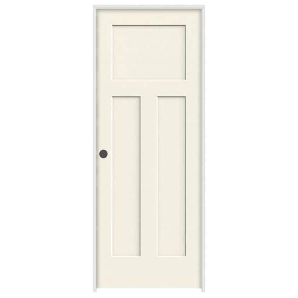 JELD-WEN 36 in. x 80 in. Craftsman Vanilla Painted Right-Hand Smooth Molded Composite Single Prehung Interior Door