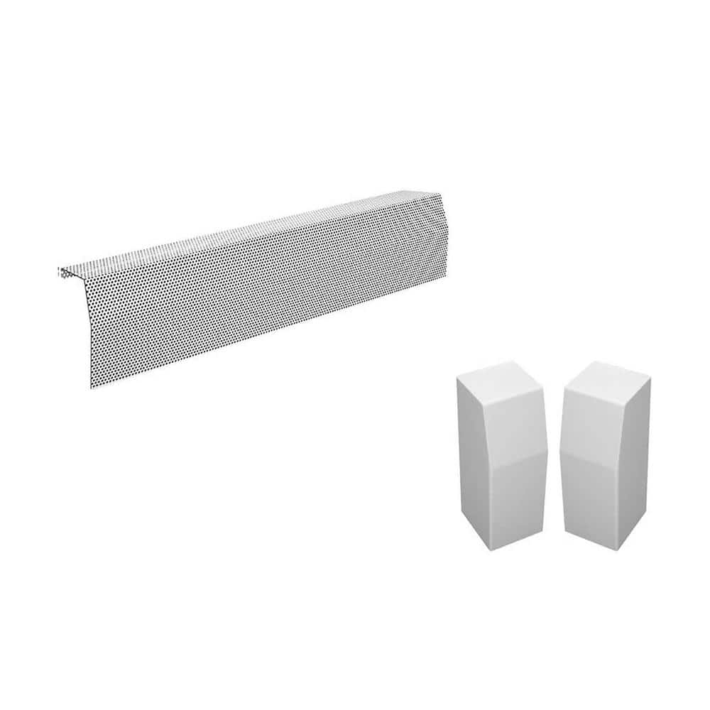 White Galvanized Steel 3 ft Slip-On Baseboard Heater Cover Set