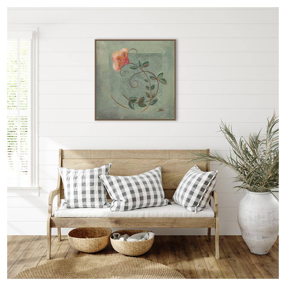 Amanti Art Floral Ornaments in Green II by Patricia Pinto Canvas Wall Art Print Framed 30 x 30-in.
