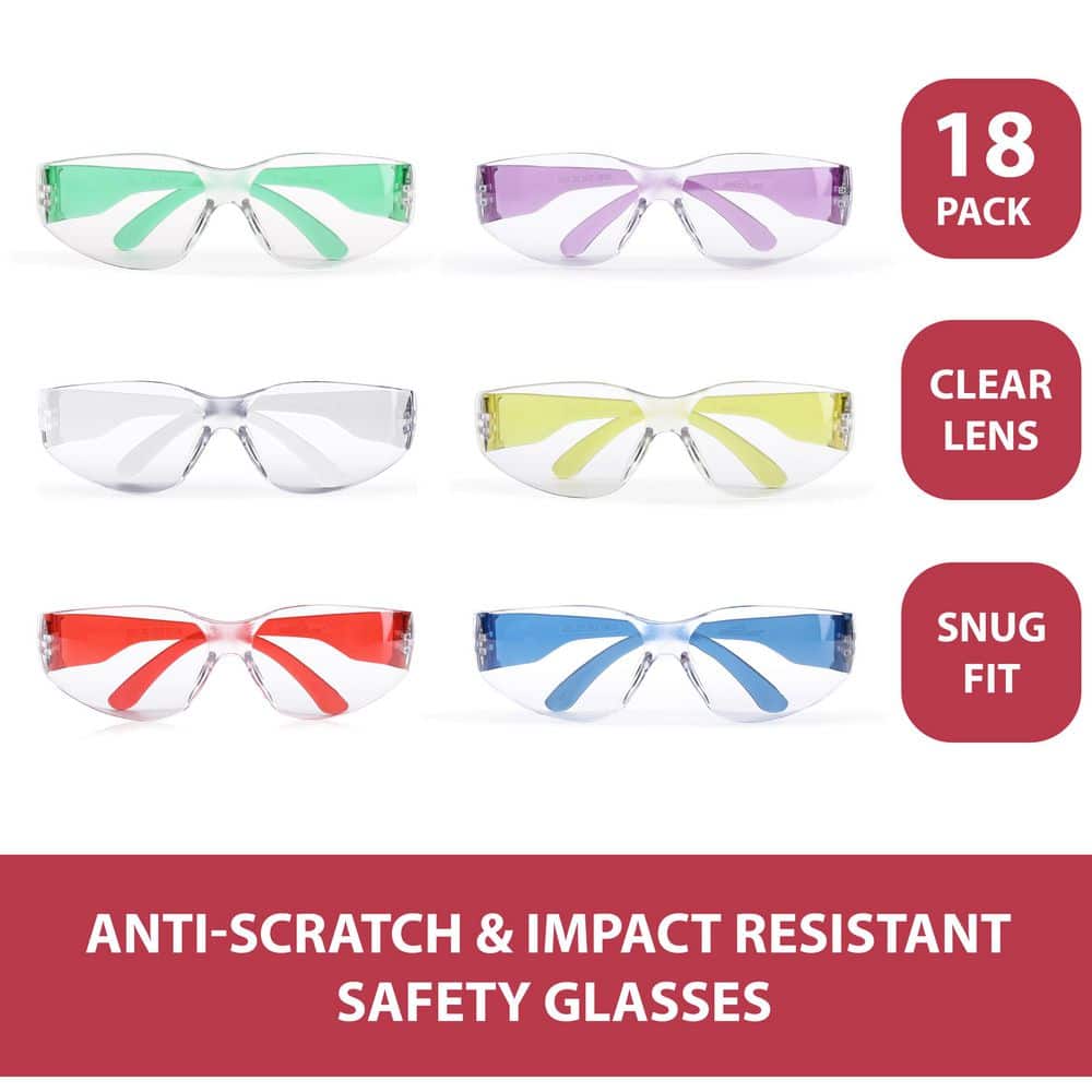 Crystal Kids Clear Lens Color Temple Variety Safety Glasses (18-Pairs) price history on PriceWatchPro