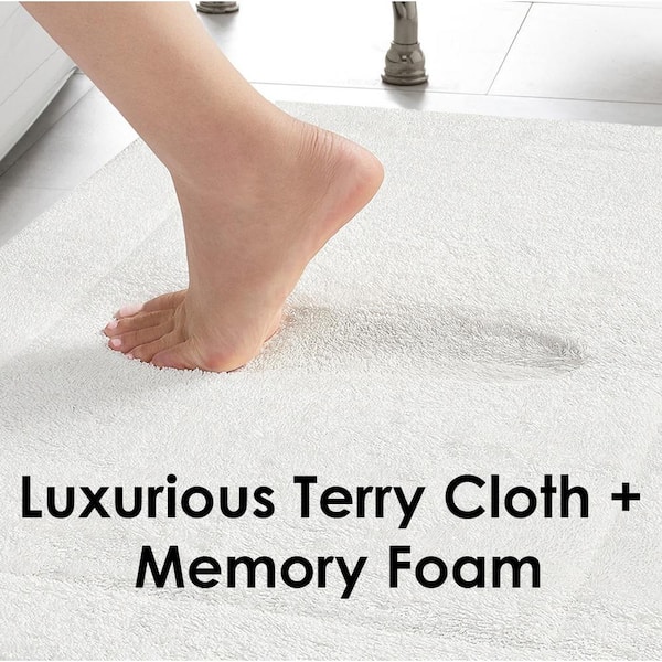 Bathroom Mat Made of Linen Cotton Blend Fabric Terry Bath 