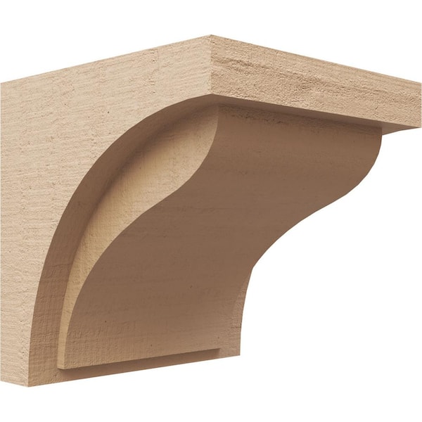 Ekena Millwork 9 in. x 9 in. x 9 in. Wide Helena Rough Cedar Woodgrain TimberThane Corbel, Primed Tan