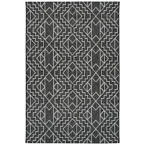 Soleri Collection Charcoal 8 ft. x 10 ft. Geometric Indoor/Outdoor Area Rug